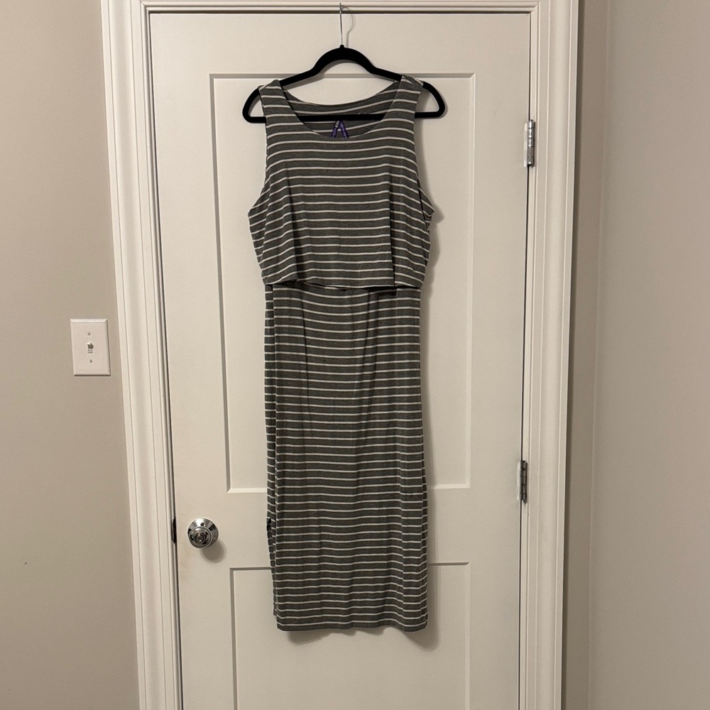 Striped Sleeveless Maternity/Nursing Dress - Seraphine size 8